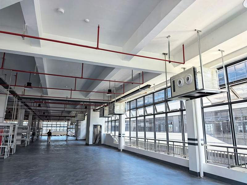 電動(dòng)工具生產(chǎn)車間制冷降溫，安裝蒸發(fā)冷省電空調(diào) - 臥式射流機(jī)型