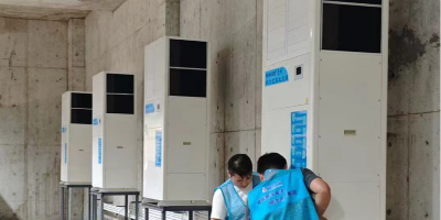 海墾集團(tuán)蛋品雞蛋倉庫降溫使用星科蒸發(fā)冷省電空調(diào)SYL-ZL-25軸流立式柜機(jī)