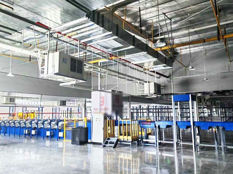 大型車間整體制冷降溫，安裝星科蒸發(fā)冷省電空調(diào)-臥式軸流機(jī)組