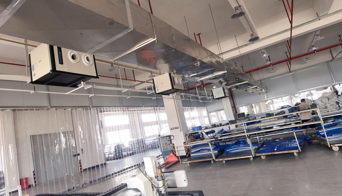 江蘇工廠降溫，安裝蒸發(fā)冷省電空調(diào)-臥式射流空調(diào)機(jī)組